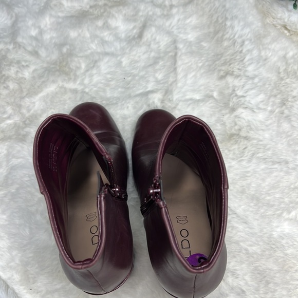 Aldo Leather Ankle Booties Size Eur 6.5 wine color block heel - Picture 10 of 13